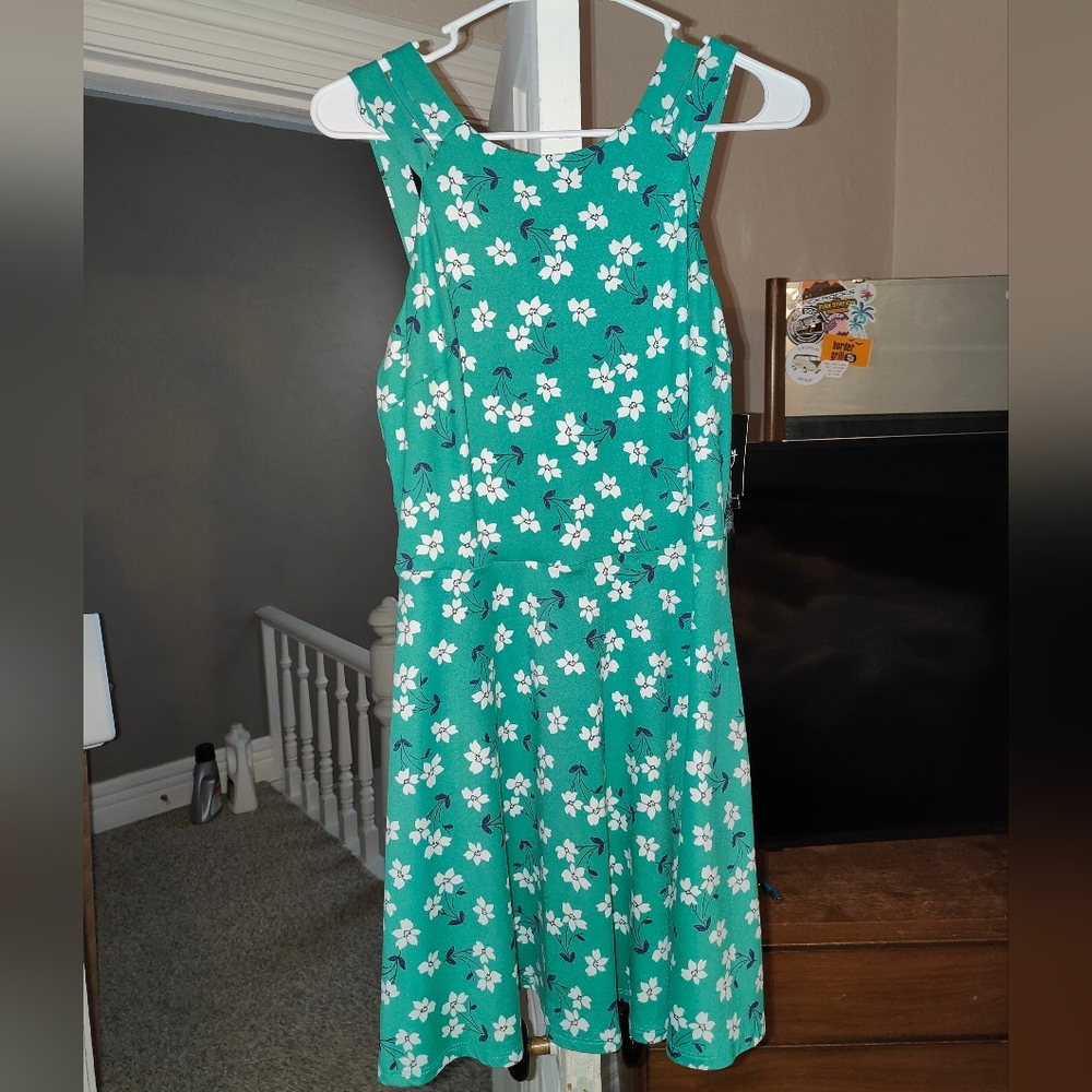 Green floral dress